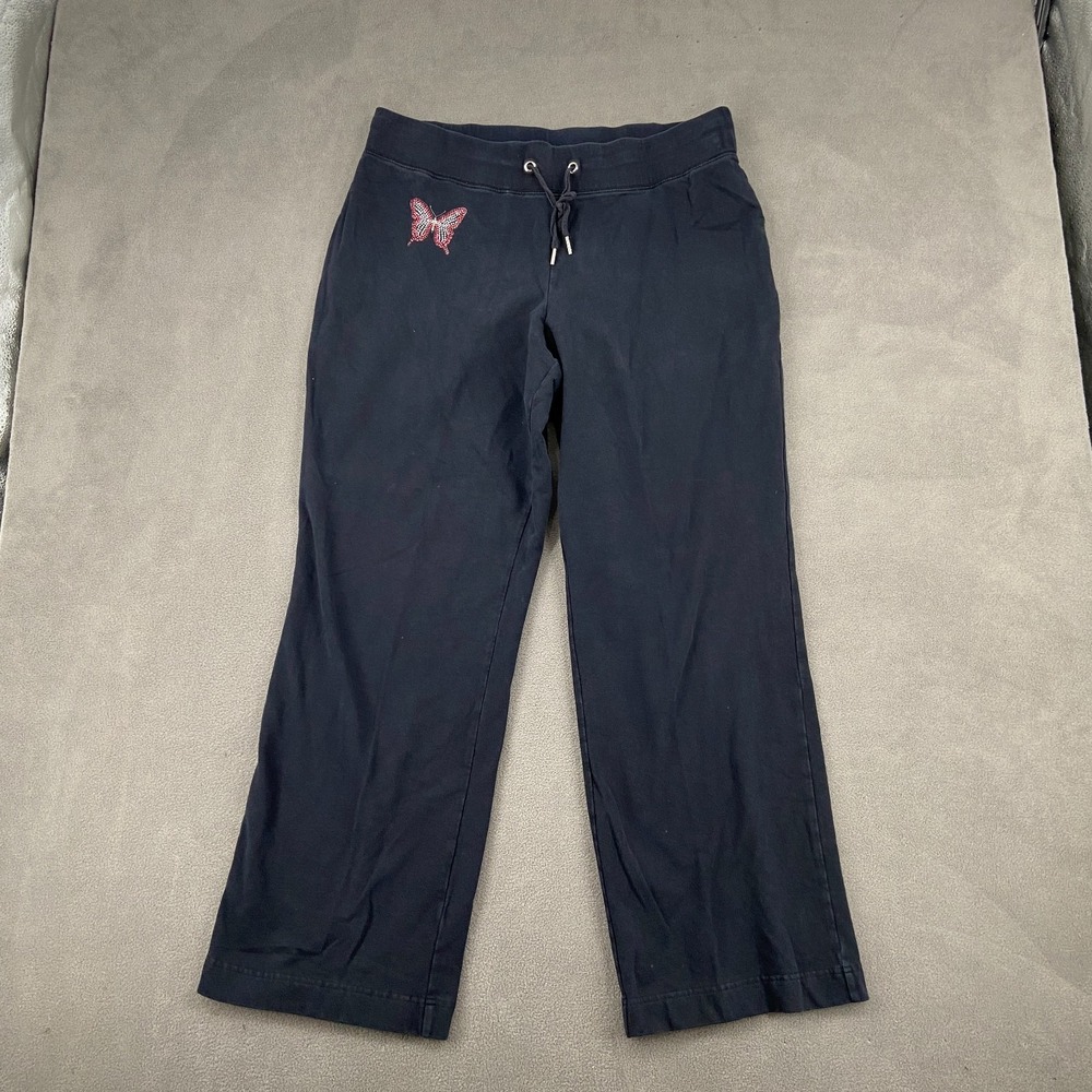 Y2K Venezia Grunge Sweatpants Womens 14/16 Navy Stretch‎ Studded Butterfly